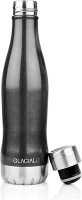Glacial Flasche Thermosflasche Rostfreier Stahl Schwarz 400ml