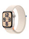 Apple Watch SE 2023 Aluminium 40mm Αδιάβροχο με Παλμογράφο (Starlight με Starlight Sport Loop)