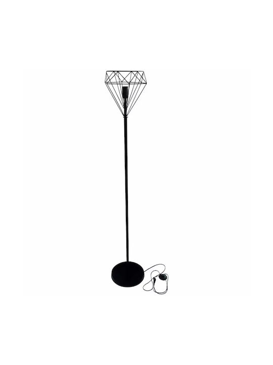 Stimeno Stehlampe H142xB30cm. mit Fassung für Lampe E27 Schwarz
