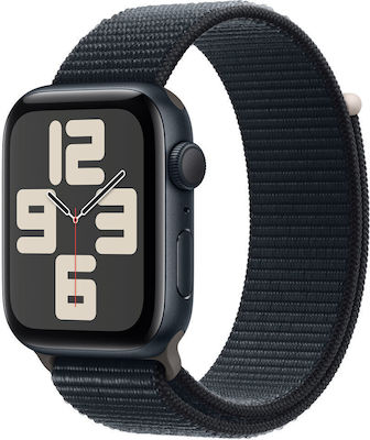 Apple Watch SE 2023 Aluminiu 44mm Rezistent la apă cu pulsometru (Midnight cu Midnight Sport Loop)