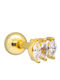 Piercing.gr Earrings made of Steel Gold Plated with Stones