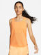 Nike Women's Athletic Blouse Sleeveless Dri-Fit Orange