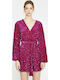 Ka6890 Rochie Mini De Seara Wrap-Around Fuchsia