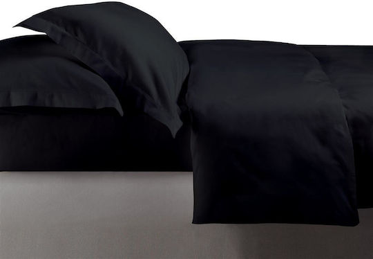 Makis Tselios Home Duvet Cover Set Cotton Satin Queen with 2 Pillowcases 220x240 Black4