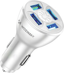Wozinsky Φορτιστής Αυτοκινήτου με Θύρες 4xUSB-A