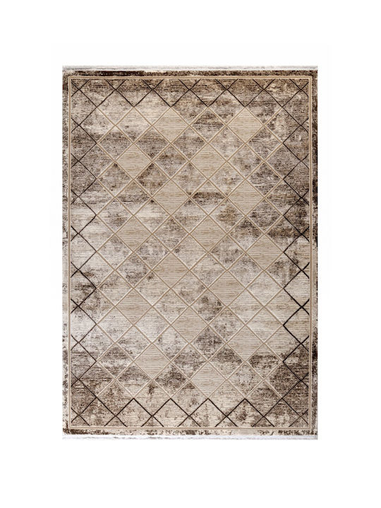 Tzikas Carpets Lorin 65467 Teppich Rechteckig Synthetisch mit Fransen Braun
