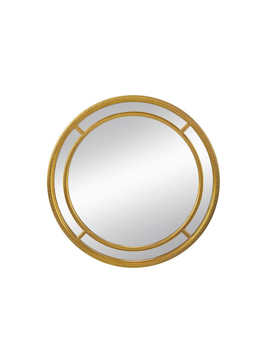 Artekko Wall Mirror with Gold Metallic Frame 80x80cm 1pcs