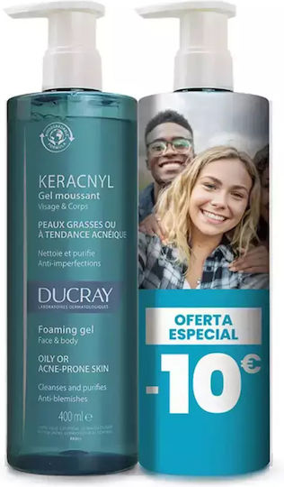 Ducray Keracnyl Gel Cleansing Face ( 2x400ml) 800ml