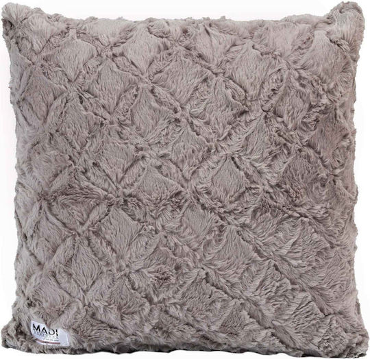 Madi Διακοσμητική Μαξιλαροθήκη Oblong από Γούνα Taupe 50x50εκ.