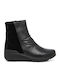 Leather Women's Ankle Boots Platform Black