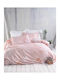 Rythmos Bettbezug-Set Baumwolle Einzelbett mit Kissenbezug 160x240 Morin Pink