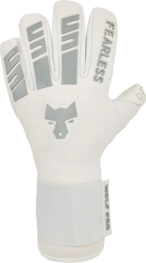 Fearless Goalkeepers Wolf Pro Голмански ръкавици Възрастни & Детски фотоалбум Бели