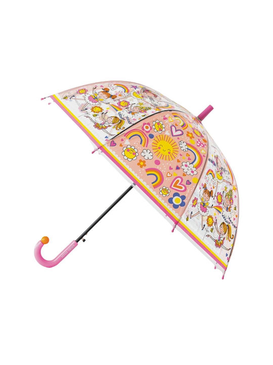 Rachel Ellen Kids Curved Handle Auto-Open Umbrella with Diameter 65cm Transparent