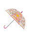 Rachel Ellen Kinder Regenschirm Gebogener Handgriff Automatisch Durchsichtig mit Durchmesser 65cm.