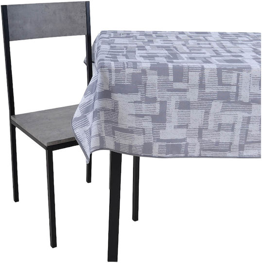 Ankor Tablecloth Stain Resistant Lines WHITE GREY 140x180cm