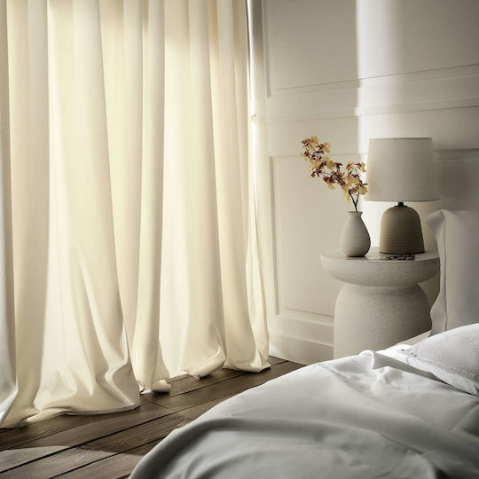 Gofis Home Κουρτίνα με Τρουκς Winter 711/05 Εκρού 140x280εκ.
