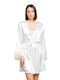 Jeannette Lingerie Winter Bridal Women's Satin Robe White Jeannette