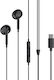 XO Ep74 Earbuds Handsfree Headphones with Connector USB-C Black