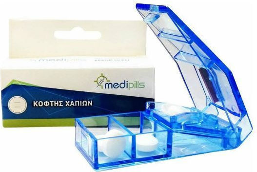 Medipills Θήκη Χαπιών με Κόφτη σε Μπλε χρώμα