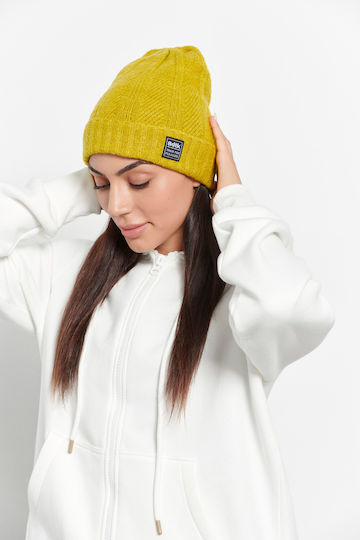 Knitted Beanie Cap Yellow