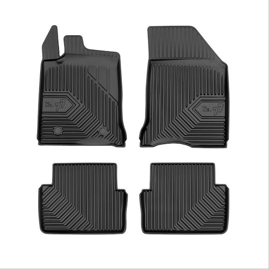 Frogum Set of Front and Rear Mats 4pcs Tray Type for Renault Laguna 2001-2007 Black