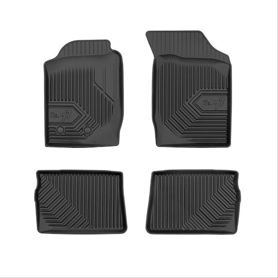 Frogum Set of Front and Rear Mats 4pcs Tray Type for Renault Thalia 1998-2008 Black