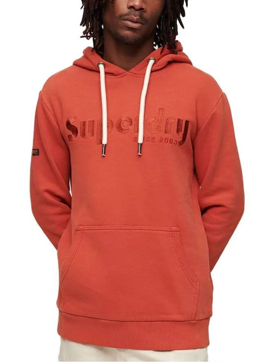 Superdry Terrain Logo Men's Sweatshirt with Hood Red