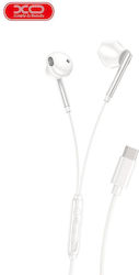 XO EP66 Handsfree cu două căști cu mufă USB-C Alb