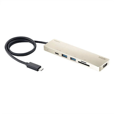 Aten USB-C Docking Station με HDMI 4K PD Ασημί (UH3239)