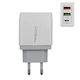 Treqa Ladegerät ohne Kabel mit 2 USB-A Anschlüsse und USB-C Anschluss 38W Stromlieferung / Schnellaufladung 3.0 Weißs (CH-640)