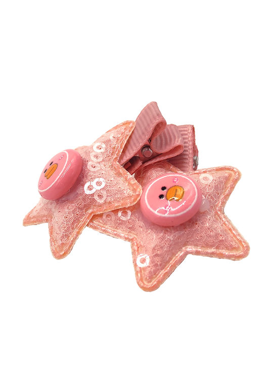 Gift-Me Set Kinderhaarklammern mit Haarspange Stern in Rosa Farbe