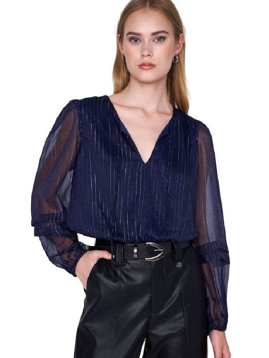 Ale - The Non Usual Casual Women's Blouse Long Sleeve Navy Blue