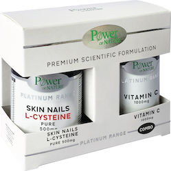 Power Of Nature Skin Nails L-Cysteine 500mg & Vitamin C 1000mg 20 tabs 30 caps