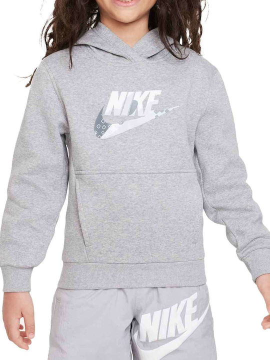 Nike Fleece Kinder Sweatshirt mit Kapuze Gray