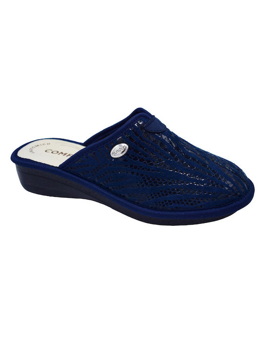 Comfy Anatomic Anatomic Leather Women's Slippers Blue