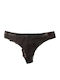 Cortney Women's String with Lace Black