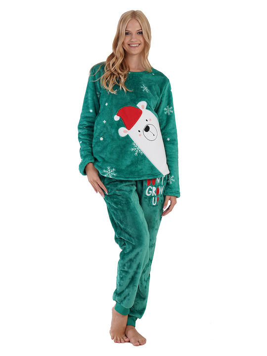 Vienetta Secret Winter Women's Pyjama Set Green