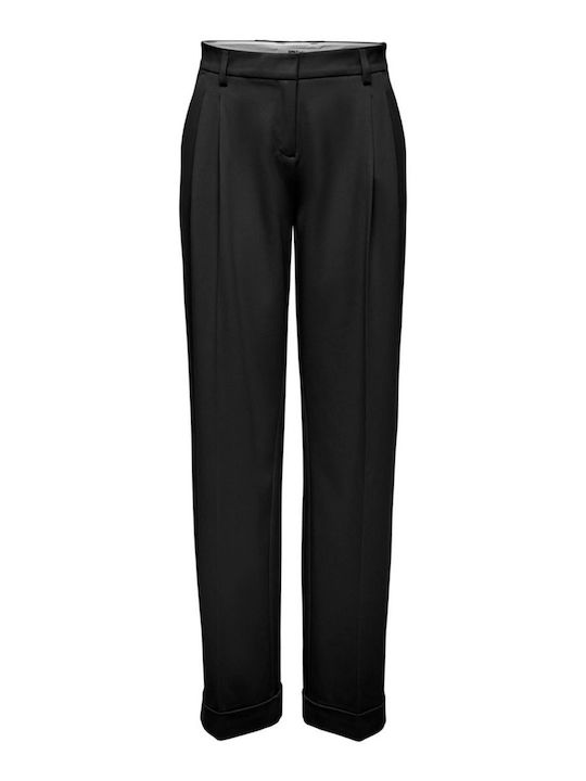 Only Women's Fabric Trousers in Regular Fit Black