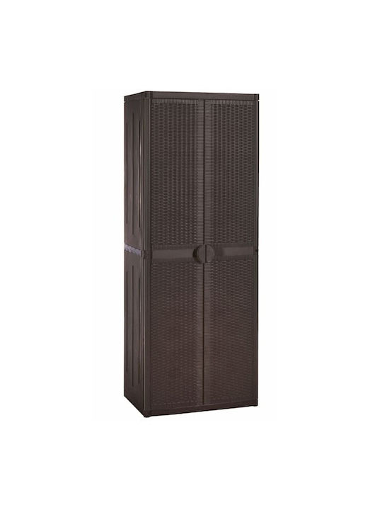Double Door Wardrobe Plastic with 4 Shelves 65x45x172cm