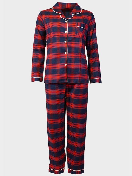 G Secret Winter Damen Pyjama-Set Rot