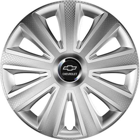 Versaco Set Capace De Roți Auto Aviator 15" Compatibilitate Chevrolet 4 Bucăți Argintii