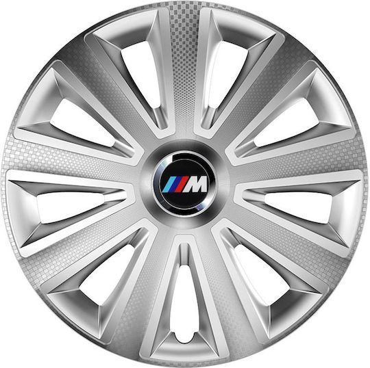 Versaco Auto Radkappen Set Aviator mit Marke Bmw 4Stück 15" Silber