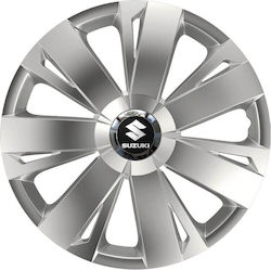 Versaco Car Hubcaps Energy Rc 14" with Suzuki Brand Logo 4 Pieces Silver TA-00101681