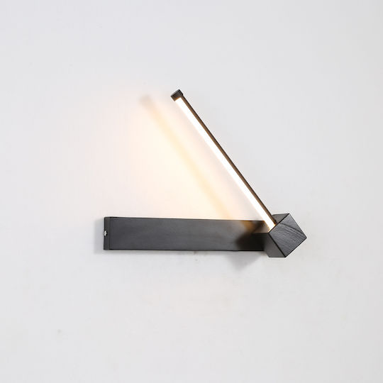 Alphab2b Modern Lamp Wall with Integrated LED and Warm White Light Black 30x9x5cm