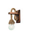 Inlight Industrielle Wandleuchte mit Lampenbirnensockel E27 Braune 26x14cm