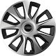 Versaco Auto Radkappen Set Stratos mit Marke Auto 4Stück 15" Silber/Schwarz