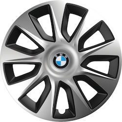 Versaco Car Hubcap Set Stratos with Bmw Emblem 15" 4pcs Silver /Black