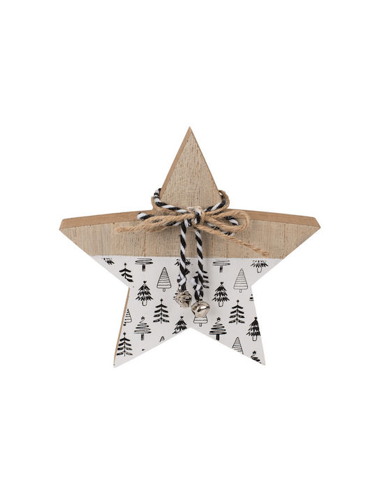 Out of the Blue Wood Christmas Decorative Floor Star 15.5x2x15cm Brown