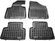 Sahler Set of Front and Rear Mats 4pcs Tray Type for Hyundai Santa Fe 2012+ Black