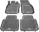 Sahler Set of Front and Rear Mats 4pcs Tray Type for Seat Tarraco Skoda Kodiaq Volkswagen Tiguan Allspace Black